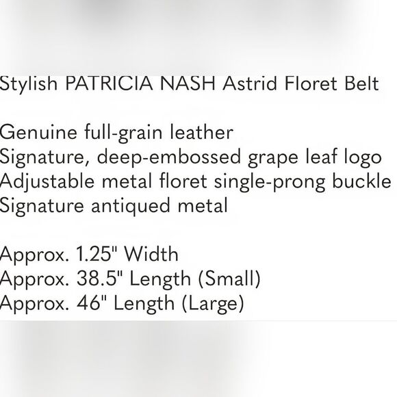 Patricia Nash Astrid Floret Leather Belt- Tan
